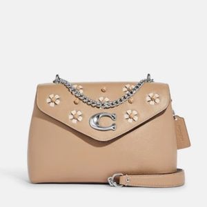 Coach Tammie Shoulder Bag With Floral Whipstitch NEW